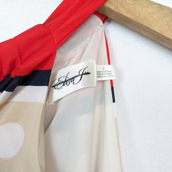 NWT Eliza J Scarf Print Crepe De Chine Halter Neck Tie Maxi Dress Size 2 - Picture 7 of 11